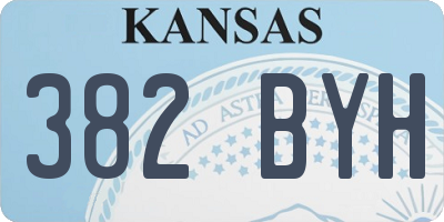 KS license plate 382BYH
