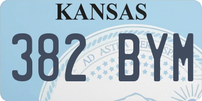 KS license plate 382BYM