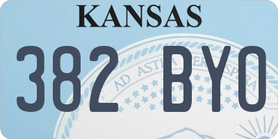 KS license plate 382BYO