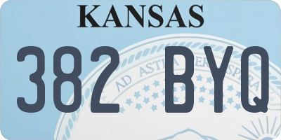 KS license plate 382BYQ