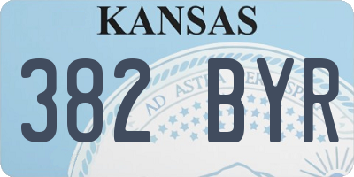 KS license plate 382BYR