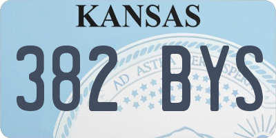 KS license plate 382BYS