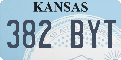 KS license plate 382BYT
