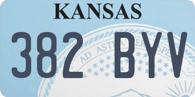 KS license plate 382BYV