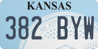 KS license plate 382BYW