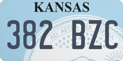 KS license plate 382BZC