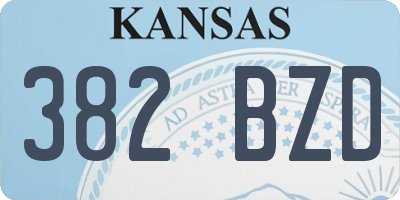 KS license plate 382BZD