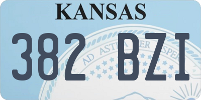 KS license plate 382BZI