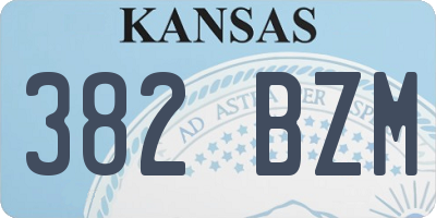 KS license plate 382BZM