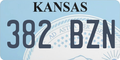 KS license plate 382BZN