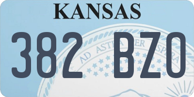 KS license plate 382BZO