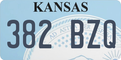 KS license plate 382BZQ