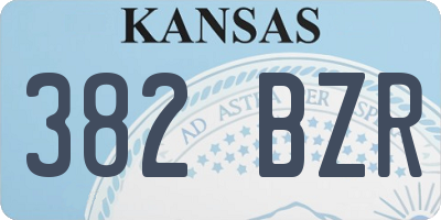 KS license plate 382BZR