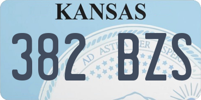 KS license plate 382BZS