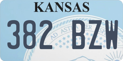 KS license plate 382BZW