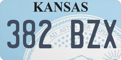 KS license plate 382BZX