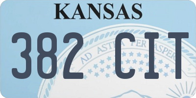 KS license plate 382CIT