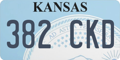 KS license plate 382CKD