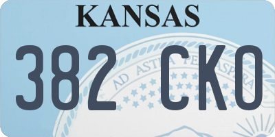 KS license plate 382CKO