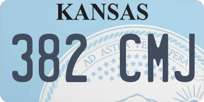 KS license plate 382CMJ
