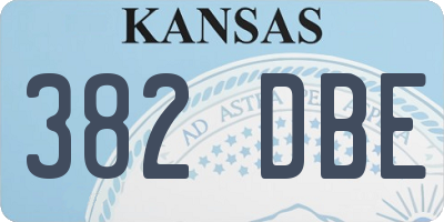 KS license plate 382DBE