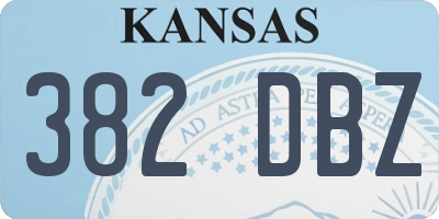 KS license plate 382DBZ
