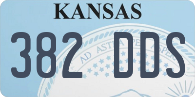 KS license plate 382DDS