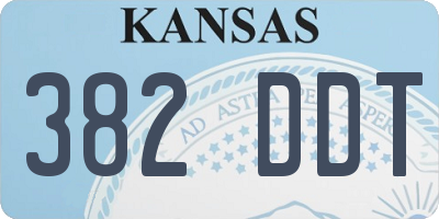 KS license plate 382DDT