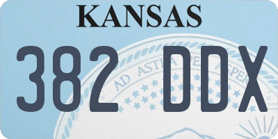 KS license plate 382DDX