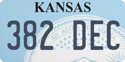 KS license plate 382DEC