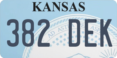 KS license plate 382DEK
