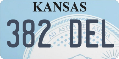 KS license plate 382DEL