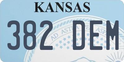 KS license plate 382DEM