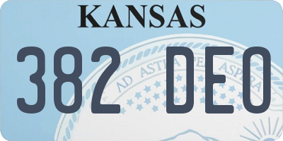 KS license plate 382DEO