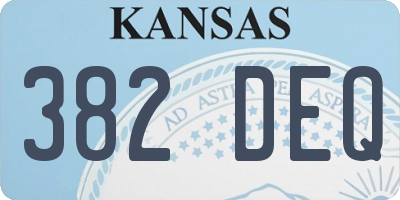 KS license plate 382DEQ