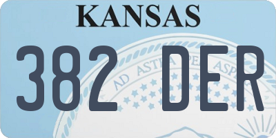 KS license plate 382DER