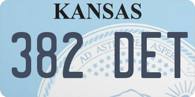 KS license plate 382DET