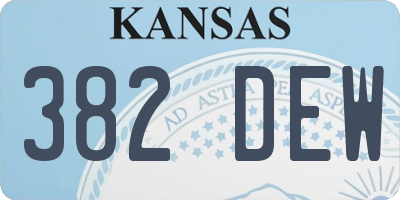 KS license plate 382DEW