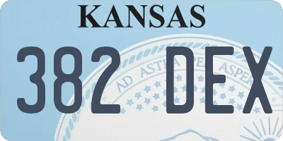 KS license plate 382DEX