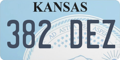 KS license plate 382DEZ