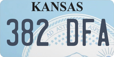 KS license plate 382DFA