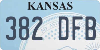 KS license plate 382DFB