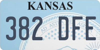 KS license plate 382DFE