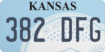KS license plate 382DFG