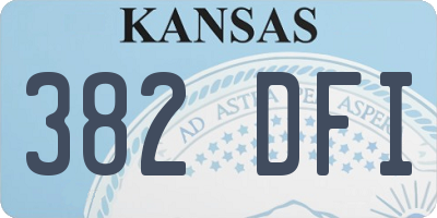KS license plate 382DFI