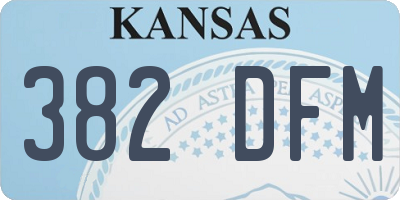 KS license plate 382DFM