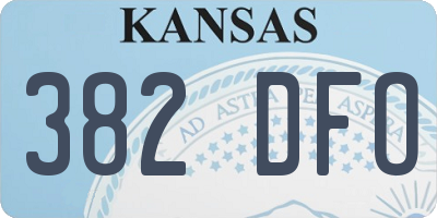 KS license plate 382DFO