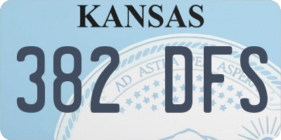 KS license plate 382DFS