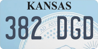 KS license plate 382DGD