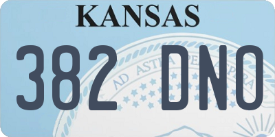 KS license plate 382DNO